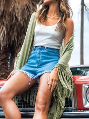 Wholesale Customizable Boho Crochet Fringe Poncho - Stylish Summer Wardrobe Addition for Retailers and Manufacturers