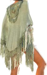 Wholesale Customizable Boho Crochet Fringe Poncho - Stylish Summer Wardrobe Addition for Retailers and Manufacturers
