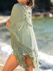 Wholesale Customizable Boho Crochet Fringe Poncho - Stylish Summer Wardrobe Addition for Retailers and Manufacturers