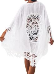 Wholesale Customizable Boho Crochet Fringe Poncho - Stylish Summer Wardrobe Addition for Retailers and Manufacturers