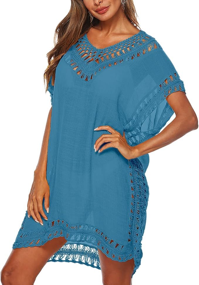 Wholesale Chic Black Crochet Trim Tunic Dress - Custom Boho Style for Retailers and Manufacturers