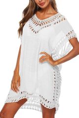 Wholesale Chic Black Crochet Trim Tunic Dress - Custom Boho Style for Retailers and Manufacturers