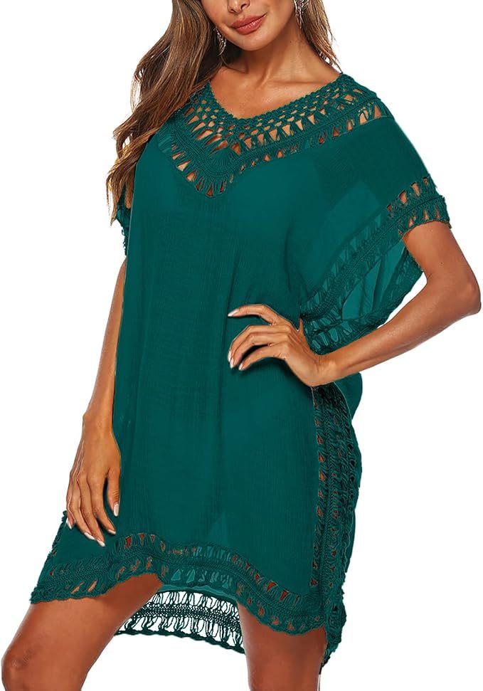 Wholesale Chic Black Crochet Trim Tunic Dress - Custom Boho Style for Retailers and Manufacturers