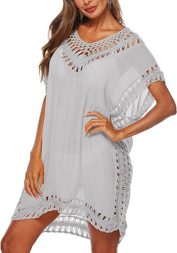 Wholesale Chic Black Crochet Trim Tunic Dress - Custom Boho Style for Retailers and Manufacturers