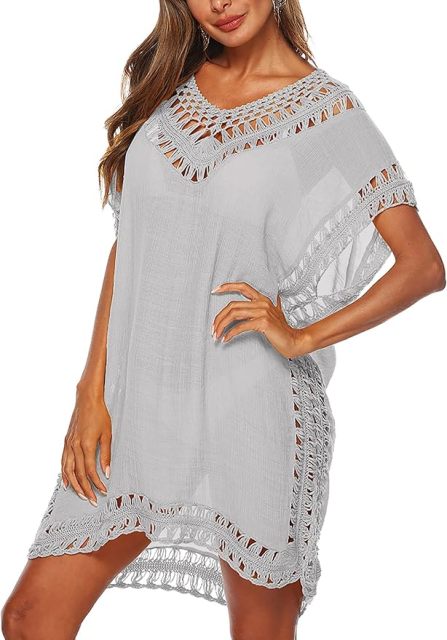 Wholesale Chic Black Crochet Trim Tunic Dress - Custom Boho Style for Retailers and Manufacturers