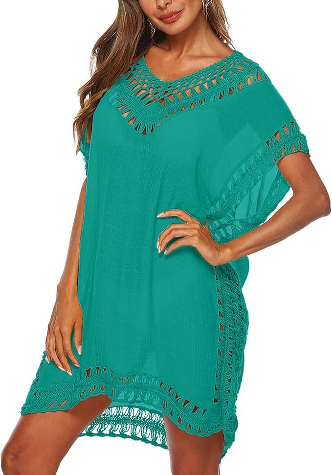 Wholesale Chic Black Crochet Trim Tunic Dress - Custom Boho Style for Retailers and Manufacturers