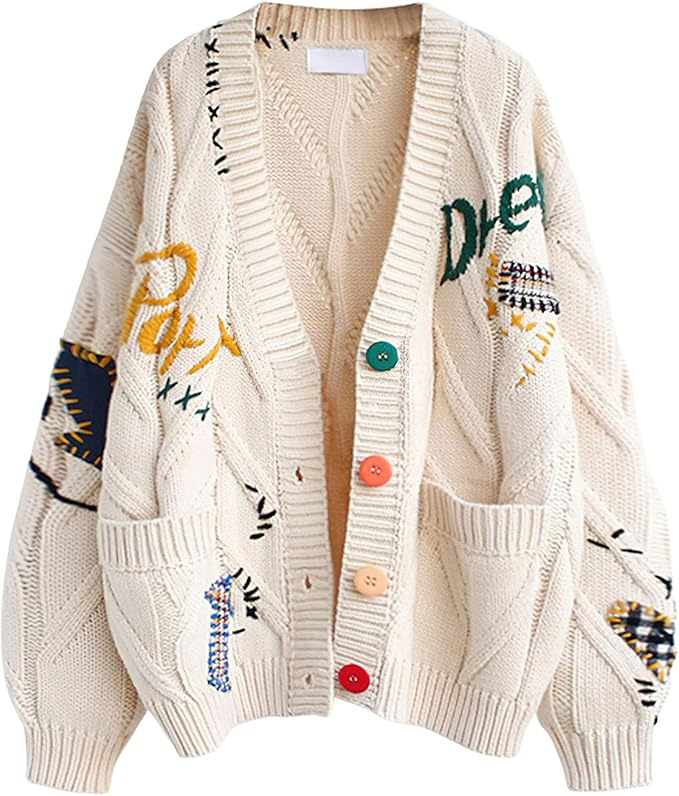 Custom Stylish Women's Cardigan with Unique Embroidery and Colorful Buttons – Wholesale Knitwear for Retailers | Jubaodi