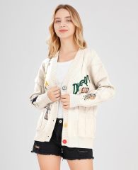 Custom Stylish Women's Cardigan with Unique Embroidery and Colorful Buttons – Wholesale Knitwear for Retailers | Jubaodi