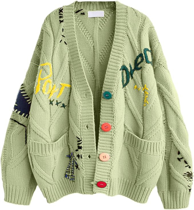 Custom Stylish Women's Cardigan with Unique Embroidery and Colorful Buttons – Wholesale Knitwear for Retailers | Jubaodi