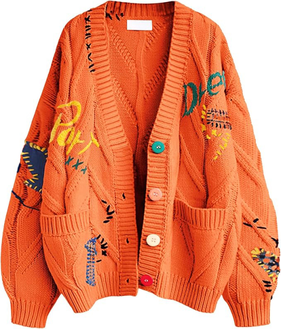 Custom Stylish Women's Cardigan with Unique Embroidery and Colorful Buttons – Wholesale Knitwear for Retailers | Jubaodi