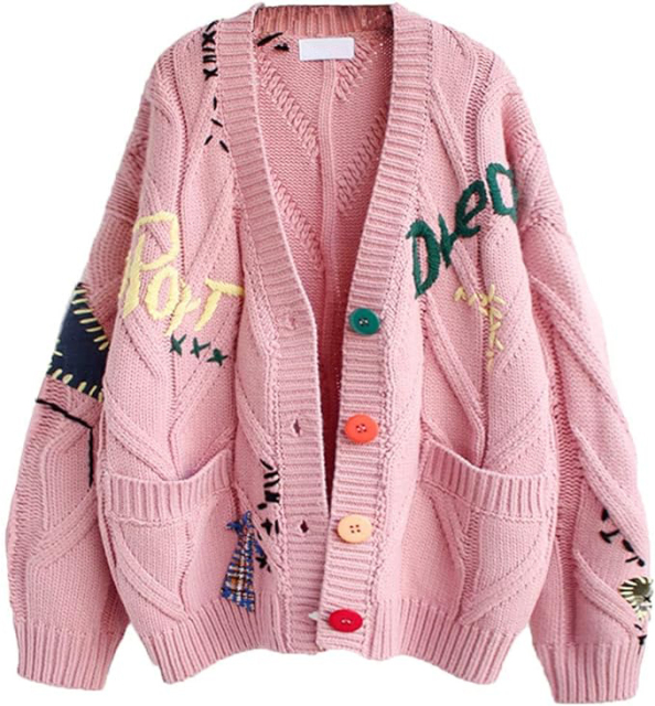 Custom Stylish Women's Cardigan with Unique Embroidery and Colorful Buttons – Wholesale Knitwear for Retailers | Jubaodi