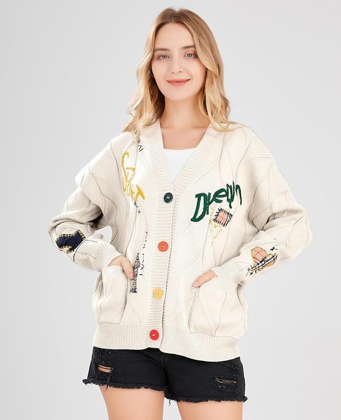 Custom Stylish Women's Cardigan with Unique Embroidery and Colorful Buttons – Wholesale Knitwear for Retailers | Jubaodi
