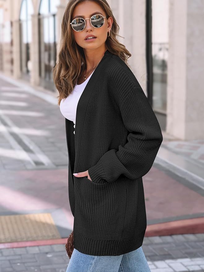 Factory Direct Chic Black Oversized Cardigan – Wholesale Knitwear for Retail | Jubaodi