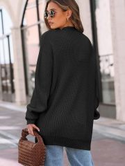 Factory Direct Chic Black Oversized Cardigan – Wholesale Knitwear for Retail | Jubaodi