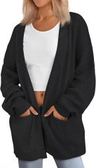 Factory Direct Chic Black Oversized Cardigan – Wholesale Knitwear for Retail | Jubaodi