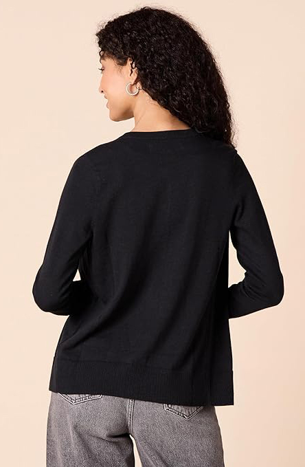 Custom Design Classic Black Button-Up Cardigan – Wholesale Knitwear for Retail | Jubaodi