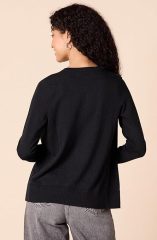 Custom Design Classic Black Button-Up Cardigan – Wholesale Knitwear for Retail | Jubaodi