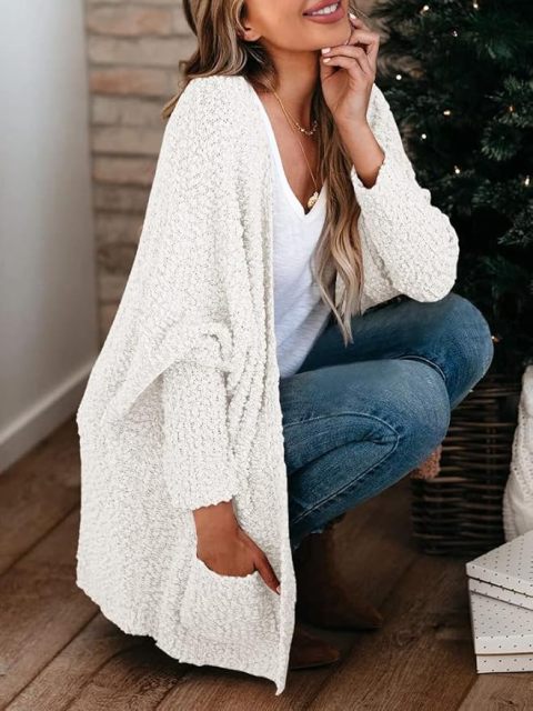 Customizable Cozy White Knit Cardigan for Effortless Comfort and Style – Wholesale Knitwear for Retailers | Jubaodi