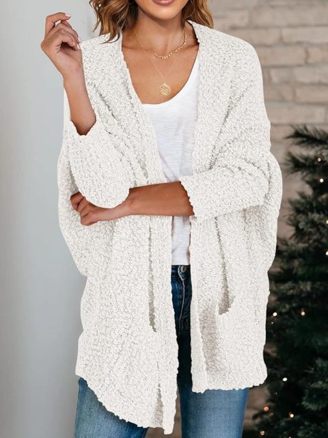 Customizable Cozy White Knit Cardigan for Effortless Comfort and Style – Wholesale Knitwear for Retailers | Jubaodi