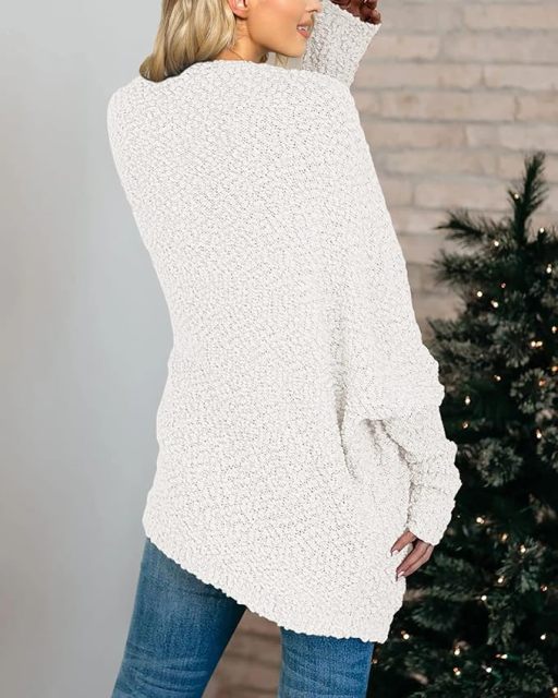 Customizable Cozy White Knit Cardigan for Effortless Comfort and Style – Wholesale Knitwear for Retailers | Jubaodi