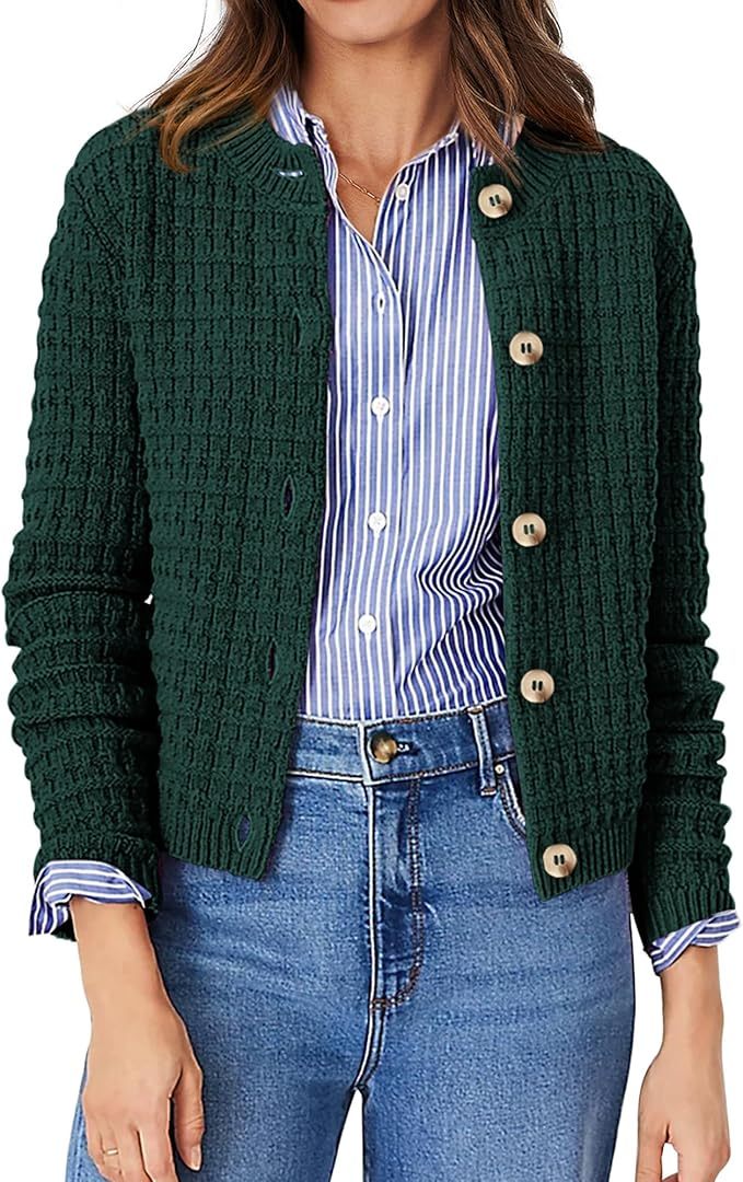 Custom Elegant Navy Blue Knit Cardigan with Wooden Buttons – Wholesale Knitwear for Retailers | Jubaodi