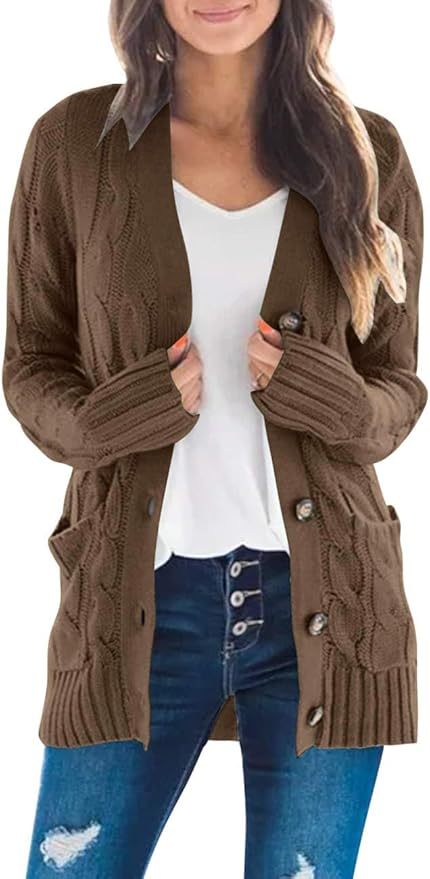 OEM Available Cozy Rust Knit Cardigan with Button Detail and Pockets – Customizable Wholesale Knitwear | Jubaodi