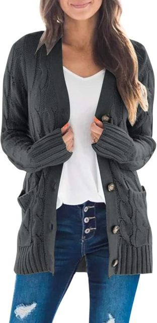 OEM Available Cozy Rust Knit Cardigan with Button Detail and Pockets – Customizable Wholesale Knitwear | Jubaodi