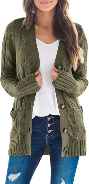 OEM Available Cozy Rust Knit Cardigan with Button Detail and Pockets – Customizable Wholesale Knitwear | Jubaodi