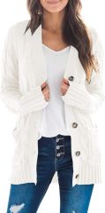 OEM Available Cozy Rust Knit Cardigan with Button Detail and Pockets – Customizable Wholesale Knitwear | Jubaodi