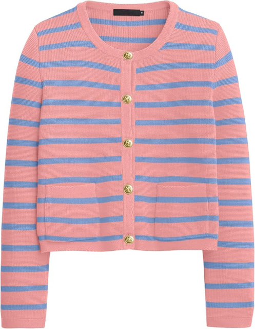 OEM/ODM Chic Black and White Striped Button-Up Cardigan – Customizable Wholesale Knitwear | Jubaodi