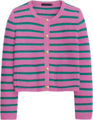 OEM/ODM Chic Black and White Striped Button-Up Cardigan – Customizable Wholesale Knitwear | Jubaodi