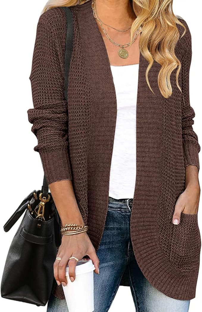 Factory Direct Cozy Beige Open-Front Cardigan with Pockets – Wholesale Knitwear for Retailers | Jubaodi