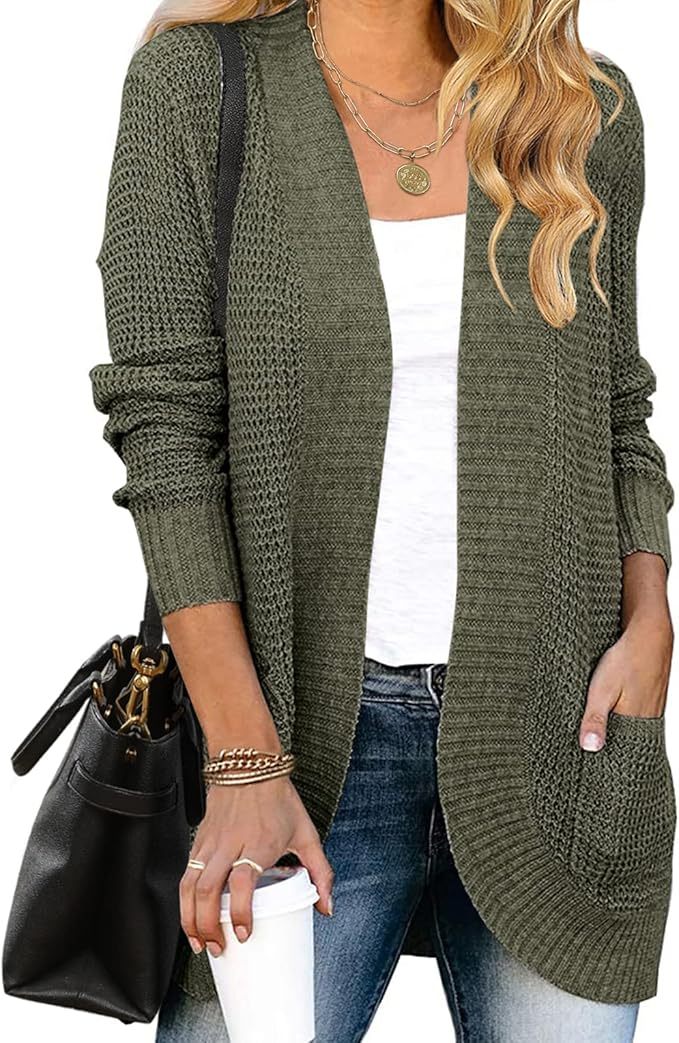 Factory Direct Cozy Beige Open-Front Cardigan with Pockets – Wholesale Knitwear for Retailers | Jubaodi