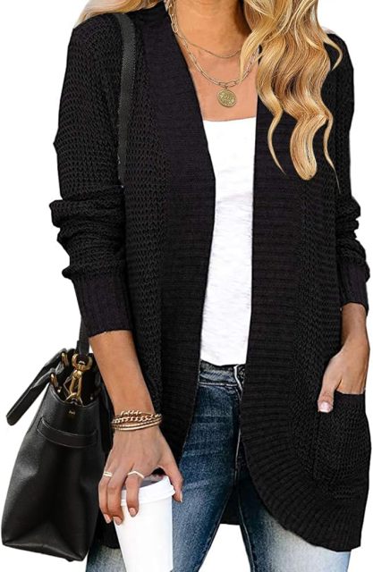 Factory Direct Cozy Beige Open-Front Cardigan with Pockets – Wholesale Knitwear for Retailers | Jubaodi