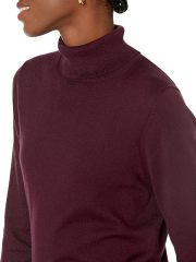 Customizable Elegant Burgundy Turtleneck Sweater for Cozy Comfort – Wholesale Knitted Sweater for Retailers | Jubaodi