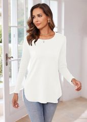 OEM/ODM Classic White Long-Sleeve Top – Custom Wholesale for Effortless Everyday Style | Jubaodi