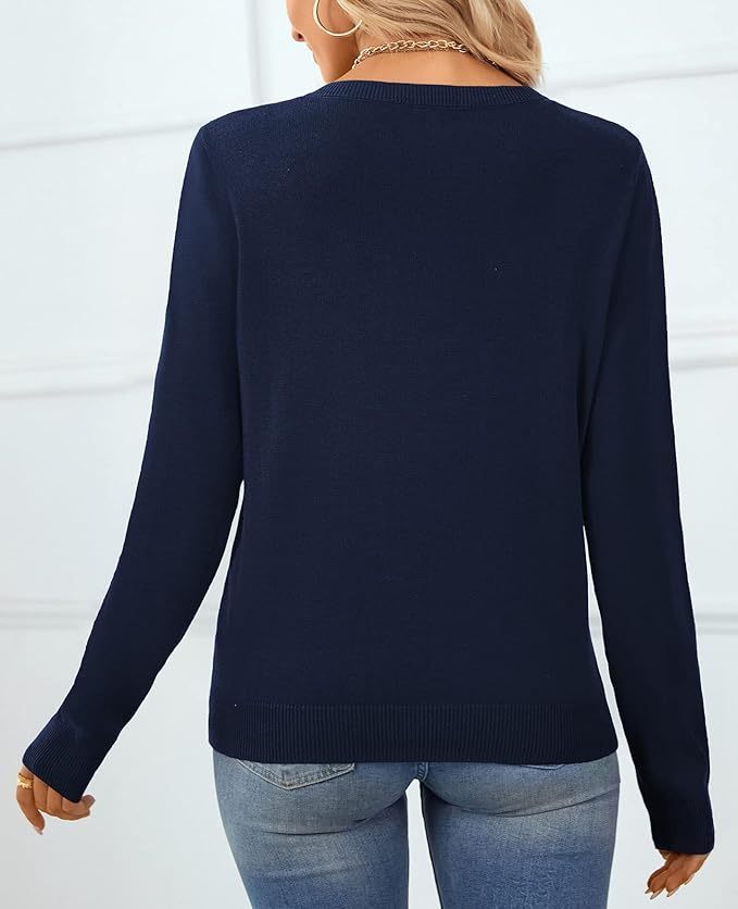 Personalized Classic Navy Blue V-Neck Sweater – Custom Wholesale Knitted Sweater for Effortless Elegance | Jubaodi Manufacturer