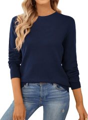 Personalized Classic Navy Blue V-Neck Sweater – Custom Wholesale Knitted Sweater for Effortless Elegance | Jubaodi Manufacturer