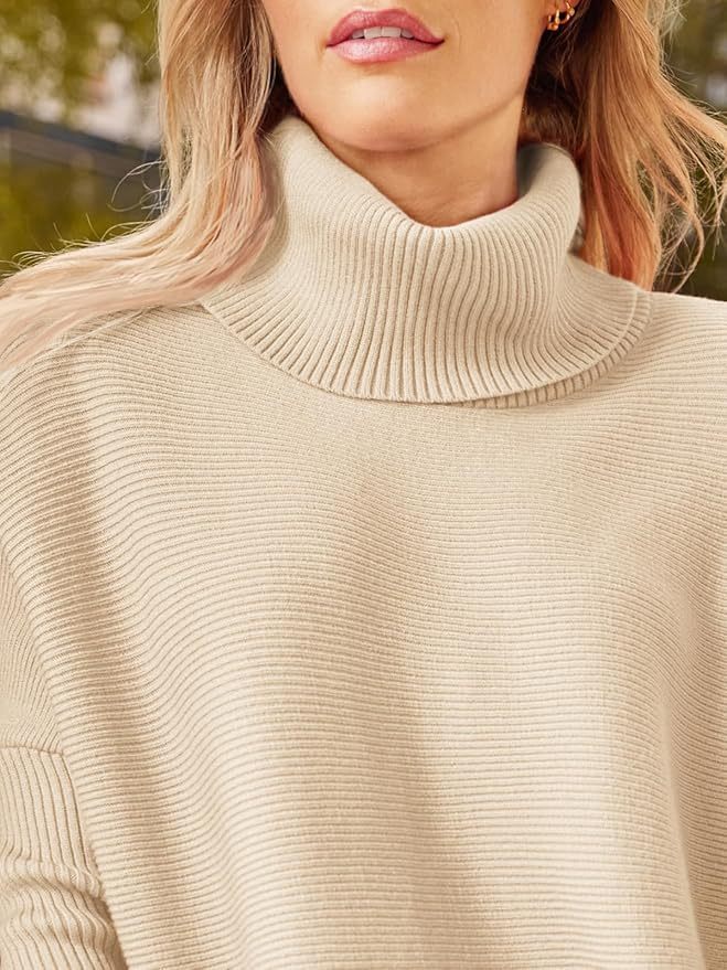 Tailor-Made Cozy Beige Turtleneck Sweater with Side Slits – Custom Wholesale Knitted Sweaters for Effortless Style
