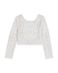 Customizable White Crochet Lace Crop Top – Trendy and Stylish Knitwear for Wholesale | Jubaodi