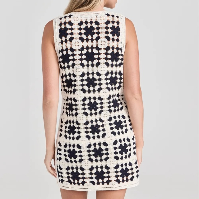Customizable Chic Black and White Crochet Sleeveless Dress – Wholesale OEM Manufacturer for Retailers & Fashion Brands