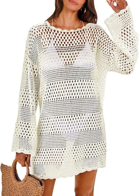 Customizable Boho Chic White Crochet Cover-Up Dress – Wholesale OEM Manufacturer for Retailers & Fashion Brands
