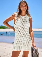 Custom Stylish White Crochet Sleeveless Dress – Wholesale OEM Manufacturer for Retailers & Fashion Brands