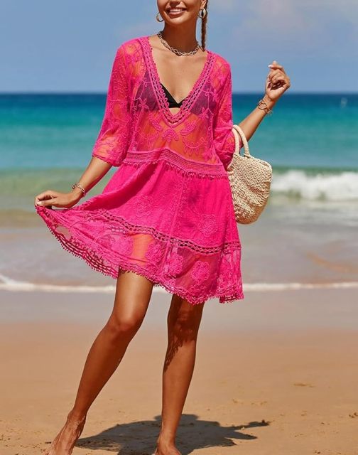 Custom Vibrant Pink Boho Embroidered Dress - Wholesale Manufacturer & Tailored Boho Dresses for Retailers