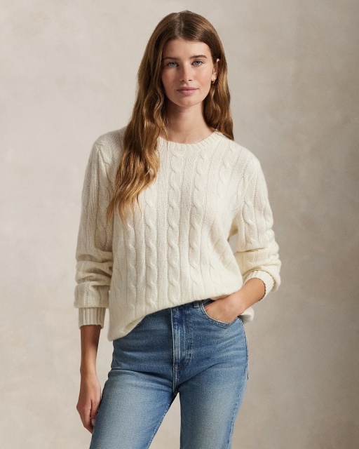 Customizable Men's Cable-Knit Crew Neck Sweater in Ivory – Wholesale & Bulk Manufacturing