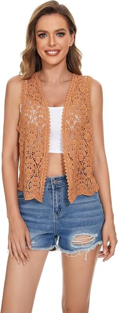 Customizable Black Crochet Vest for Women – Wholesale & OEM Manufacturing