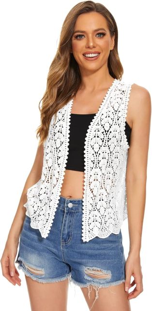 Customizable Black Crochet Vest for Women – Wholesale & OEM Manufacturing
