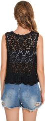 Customizable Black Crochet Vest for Women – Wholesale & OEM Manufacturing