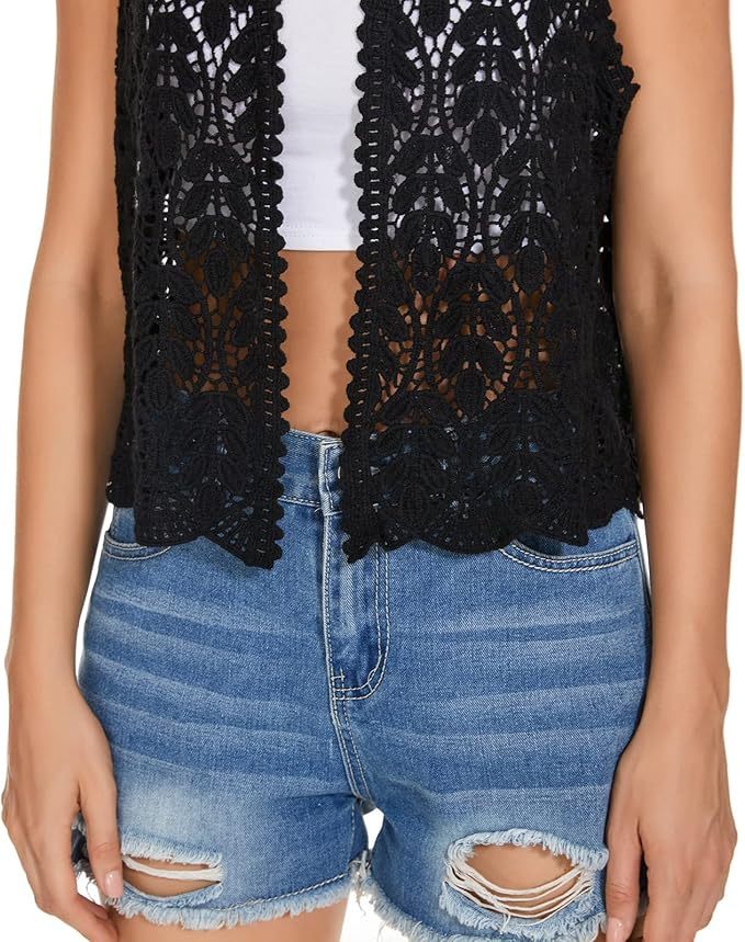 Customizable Black Crochet Vest for Women – Wholesale & OEM Manufacturing