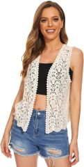 Customizable Black Crochet Vest for Women – Wholesale & OEM Manufacturing
